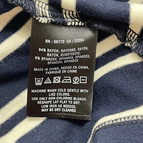 Anthropologie Maeve Striped Navy & White Long-Sleeve Turtleneck Midi Dress Size - Picture 11 of 14